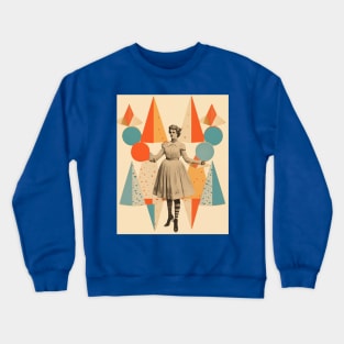 Circus lady paper collage Crewneck Sweatshirt